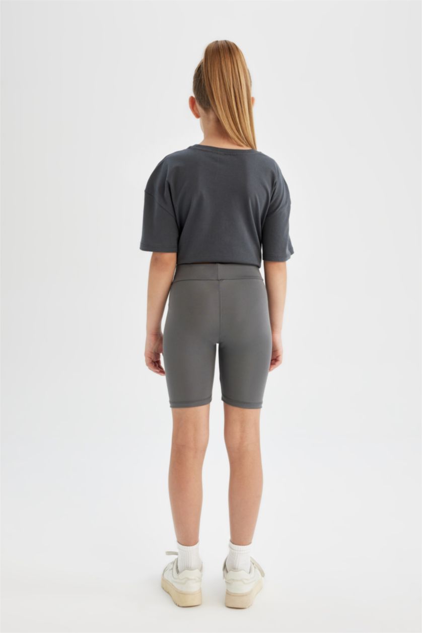 Girls & Teens Anthracite Girl Biker Short Leggings