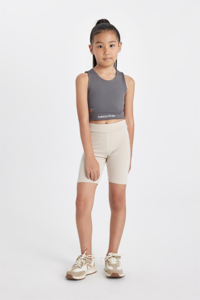 GIRLS & TEENS Beige Girl Biker Leggings