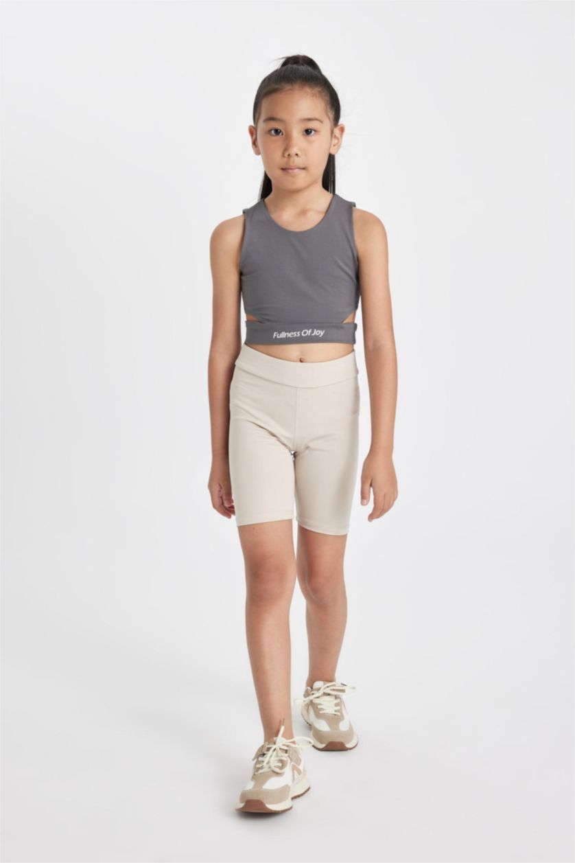 GIRLS & TEENS Beige Girl Biker Leggings