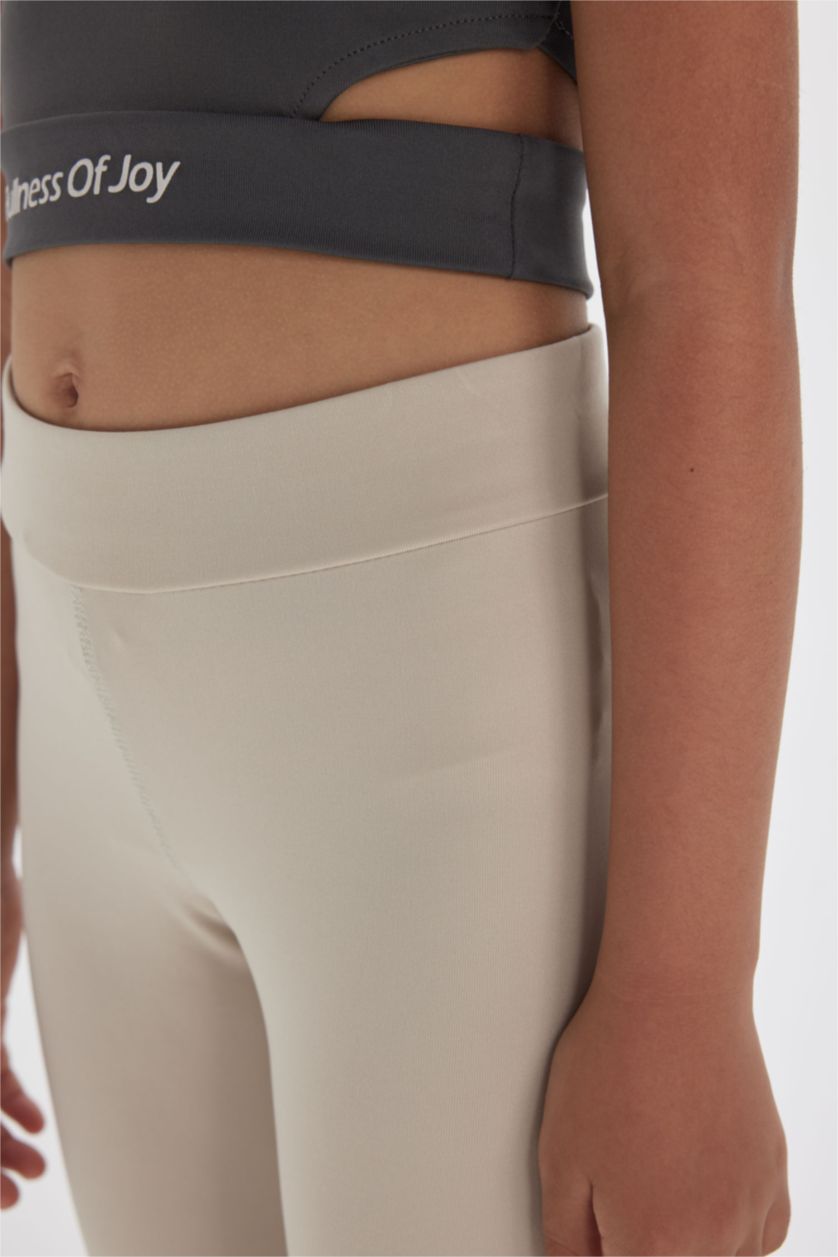 GIRLS & TEENS Beige Girl Biker Leggings