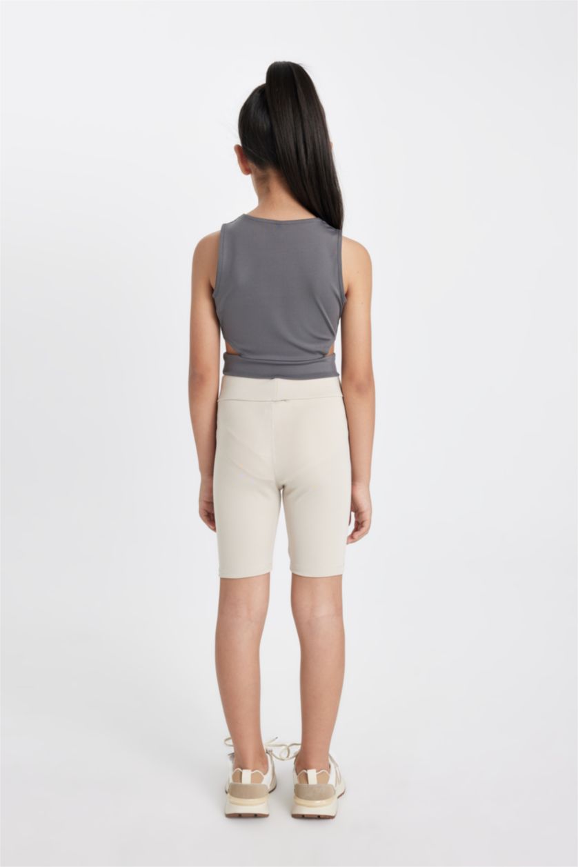 GIRLS & TEENS Beige Girl Biker Leggings