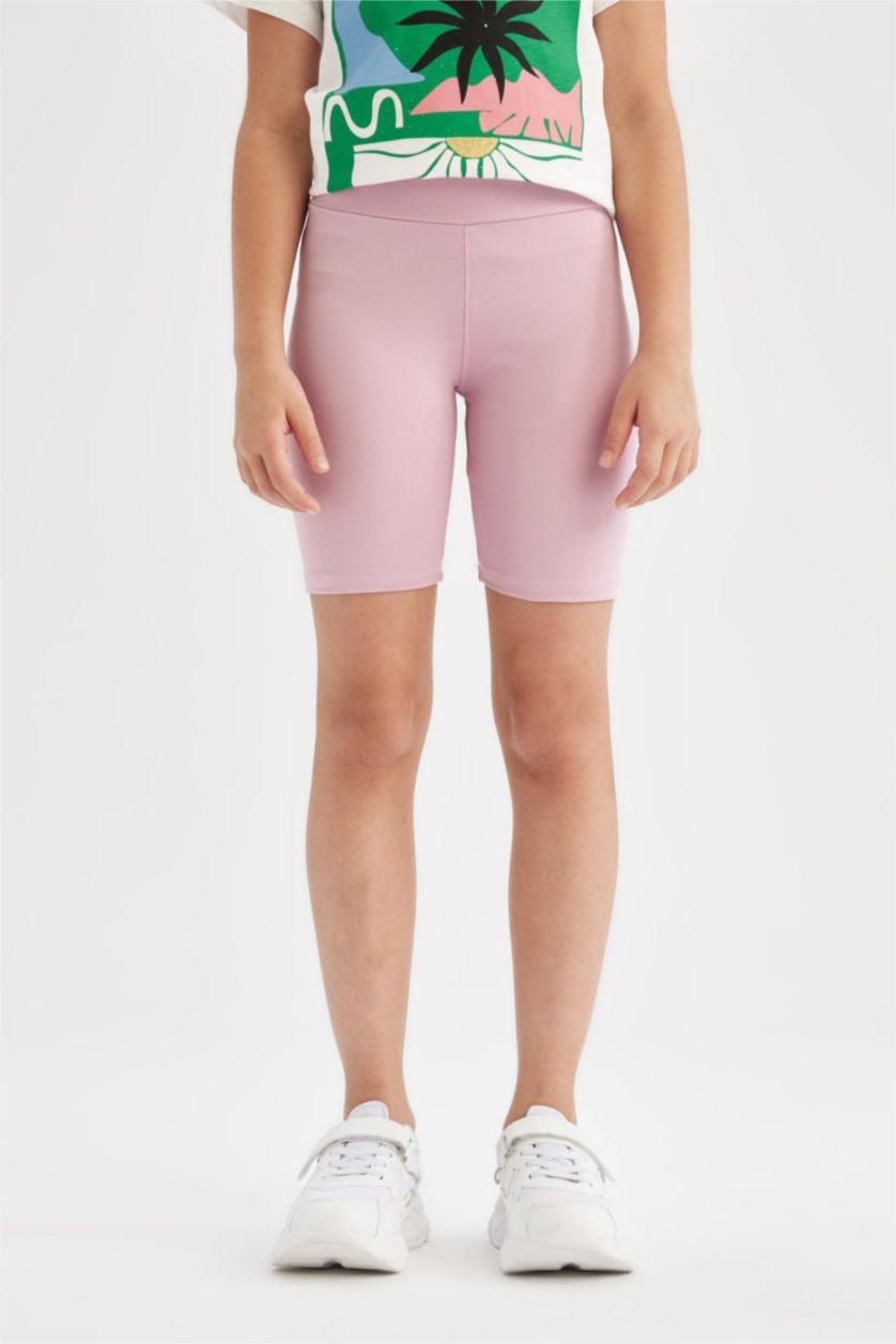 Girls & Teens Pink Girl Biker Biker Leggings