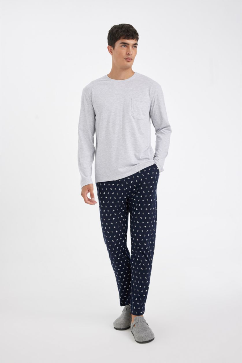 MAN NAVY Regular Fit 2 Piece Pajama Set