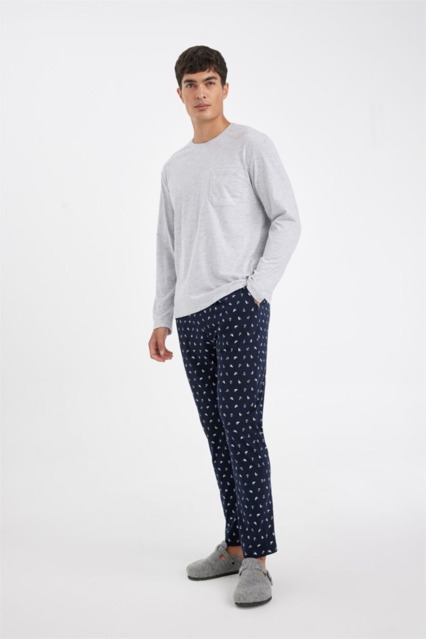 MAN NAVY Regular Fit 2 Piece Pajama Set