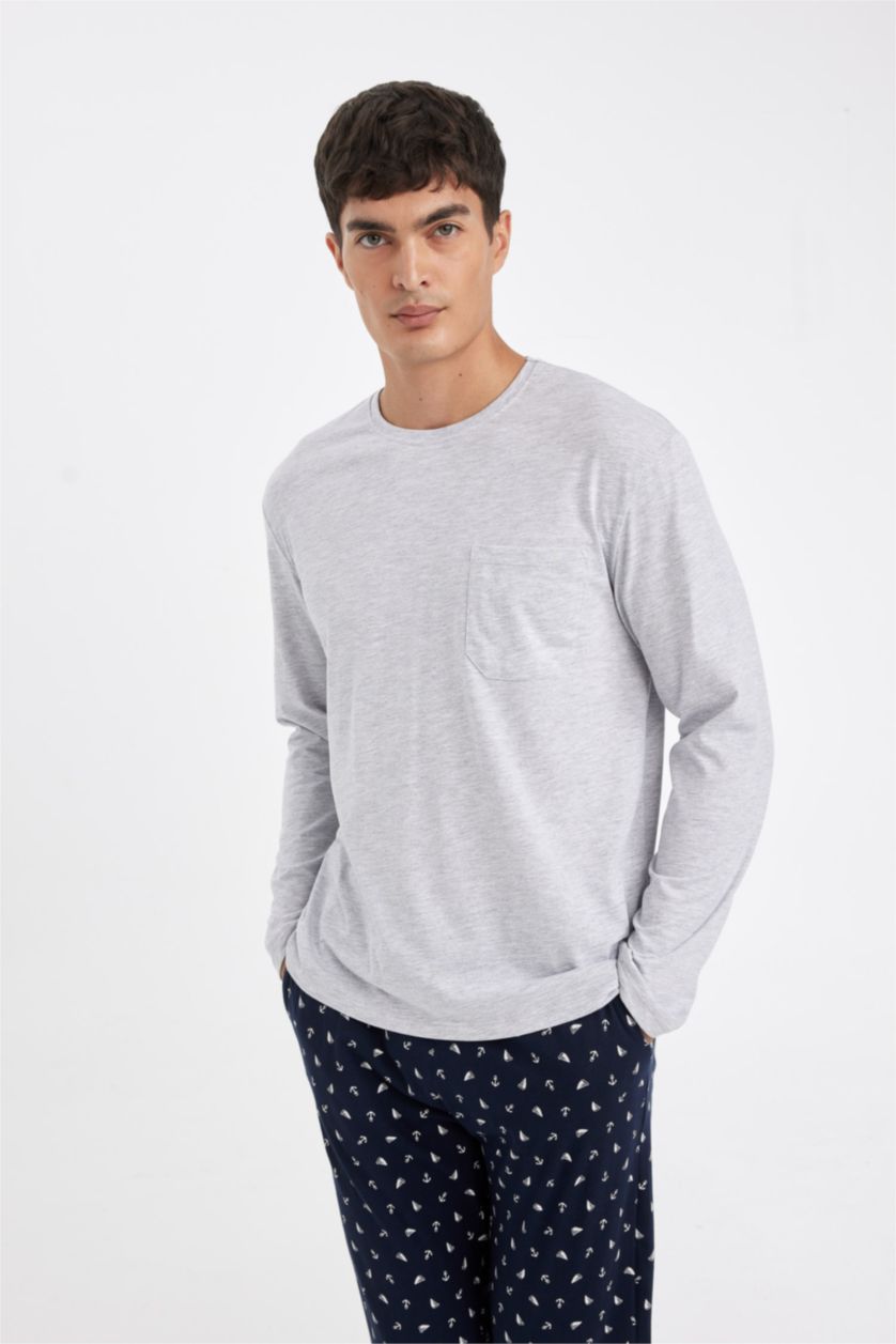 MAN NAVY Regular Fit 2 Piece Pajama Set