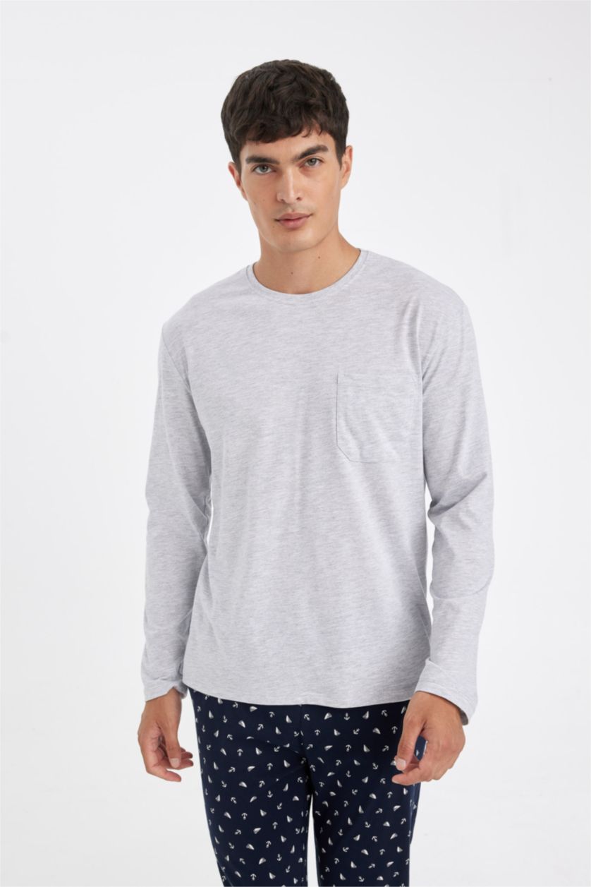 MAN NAVY Regular Fit 2 Piece Pajama Set