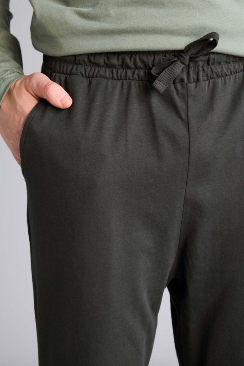 Erkek Açık Haki Regular Fıt Uzun Kollu 2'li Takım