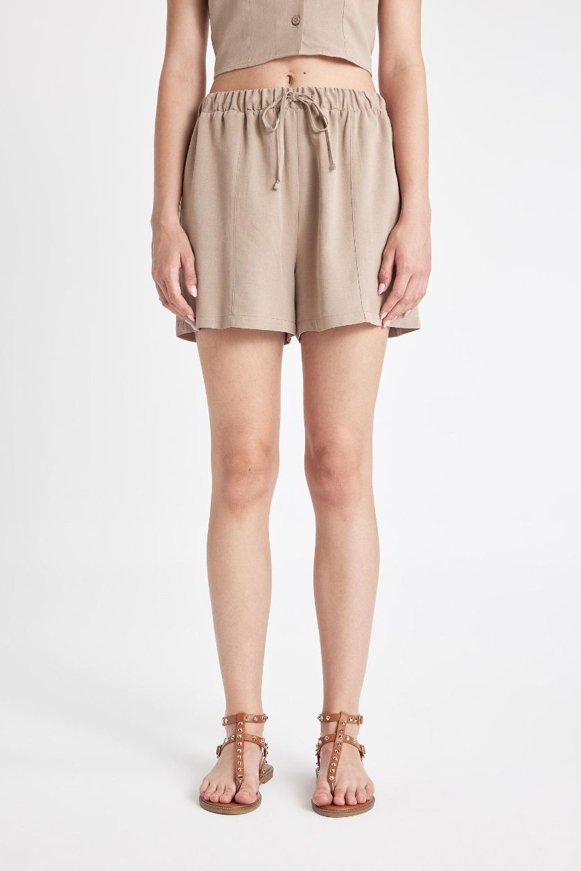 Woman Vison Regular Fit Normal Waist Linen Blend Shorts