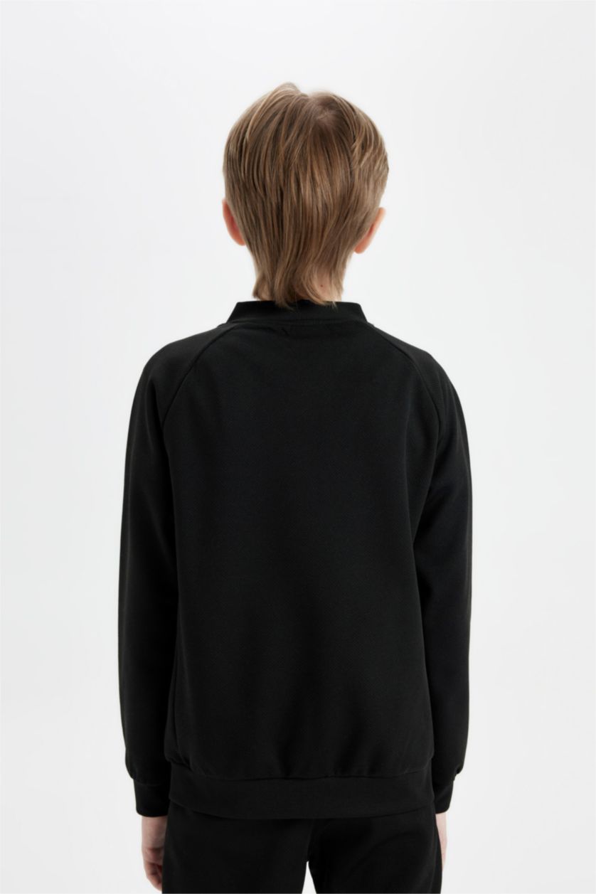 أولادي أسود كارديجان خفيف قصة واسعة بومبر