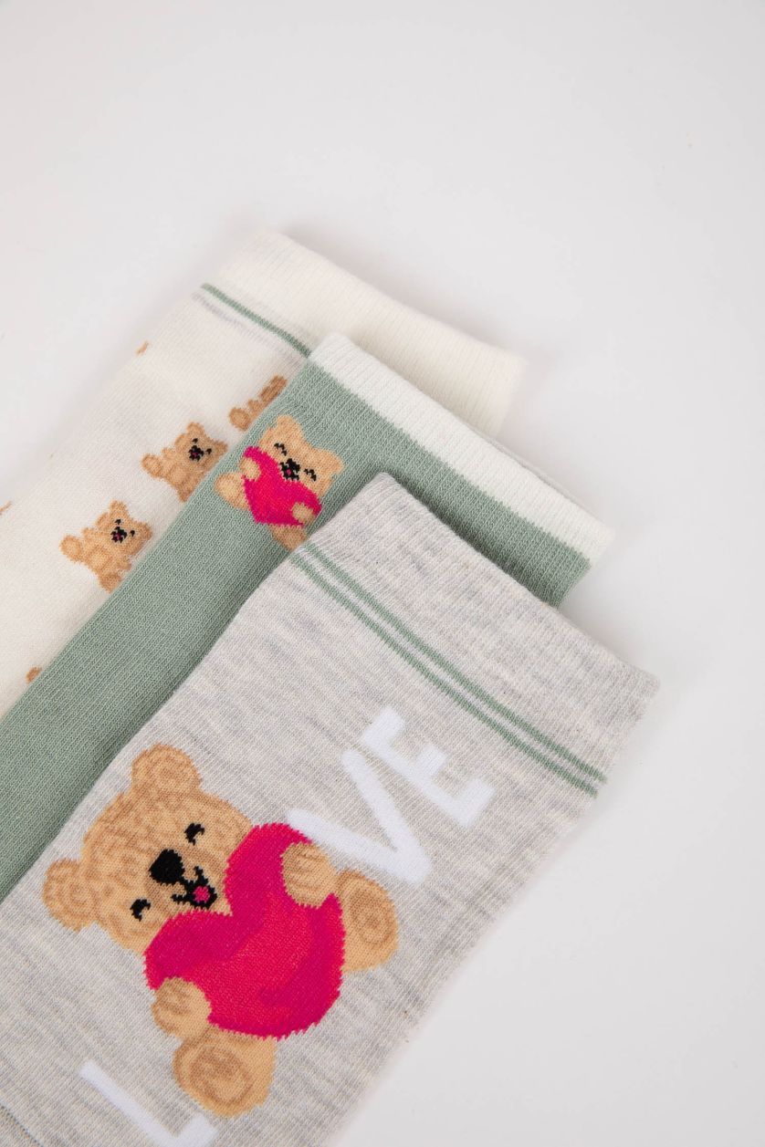 حريمي MIXED شرابات قصيرة حريمي قطن بطباعة - 3 قطع