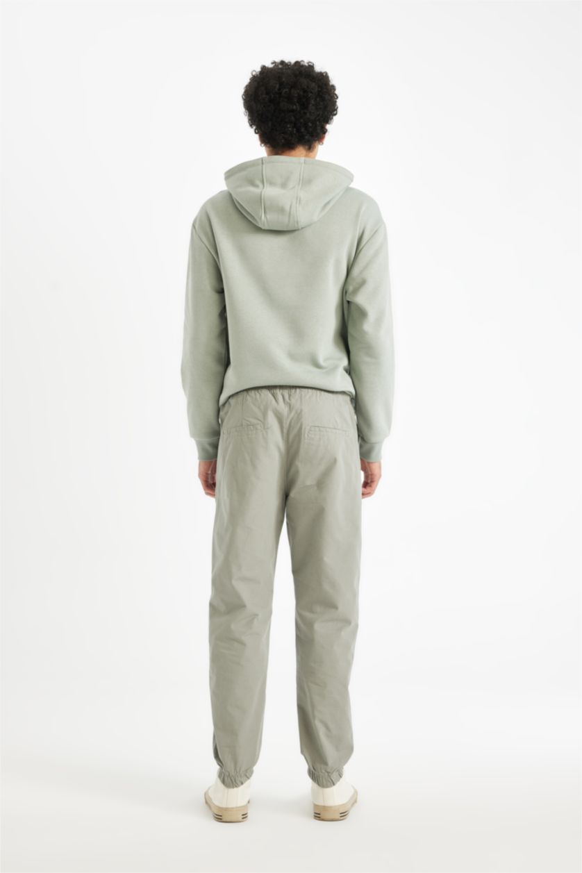 رجال كاكي فاتح سروال منسوج جوجر فيت