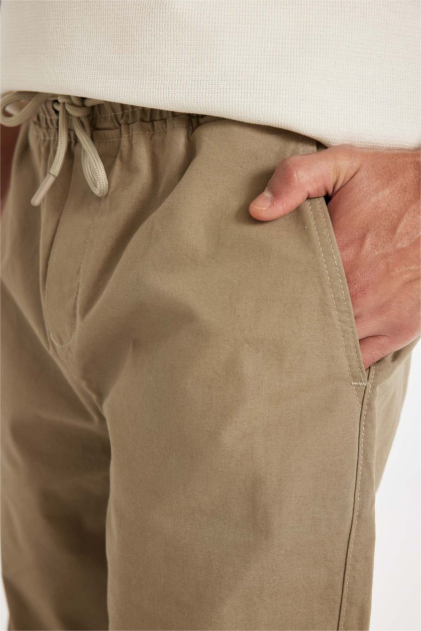 رجال كاكي فاتح سروال منسوج جوجر فيت