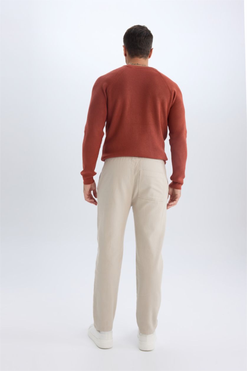 Мужчины Слоновая кость Хлопковые штаны "Регулярный крой"