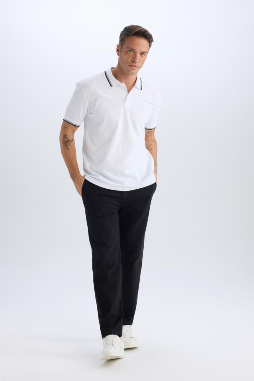 رجال أسود بنطرون قطن قصة عادية