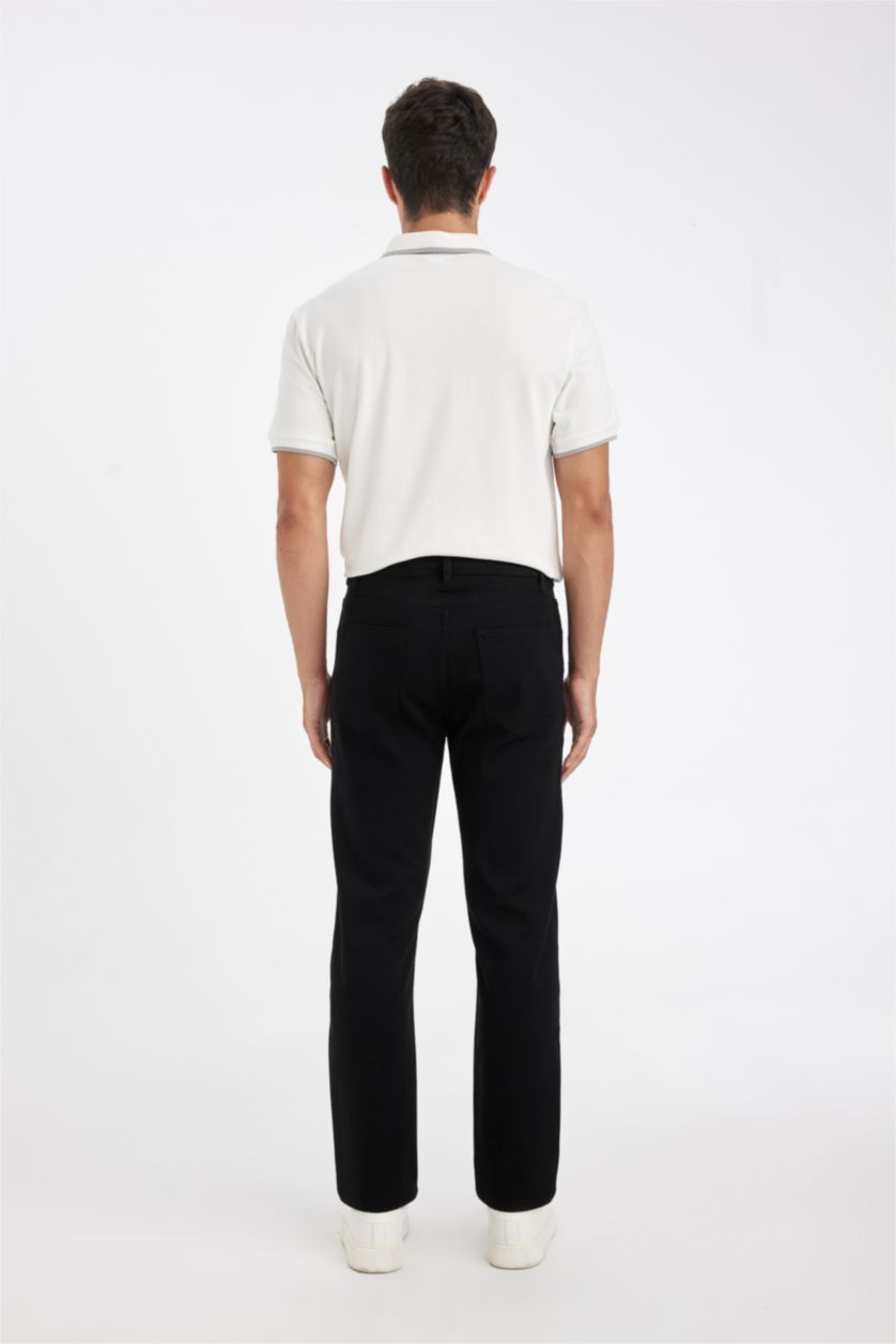 رجال أسود سروال سامبل سادة برجل عادي وجيب