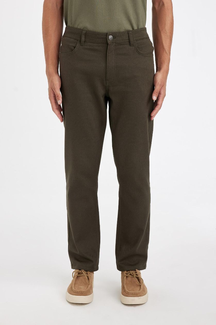 رجال كاكي بنطرون سادة بيزك برجا عادي وجيب