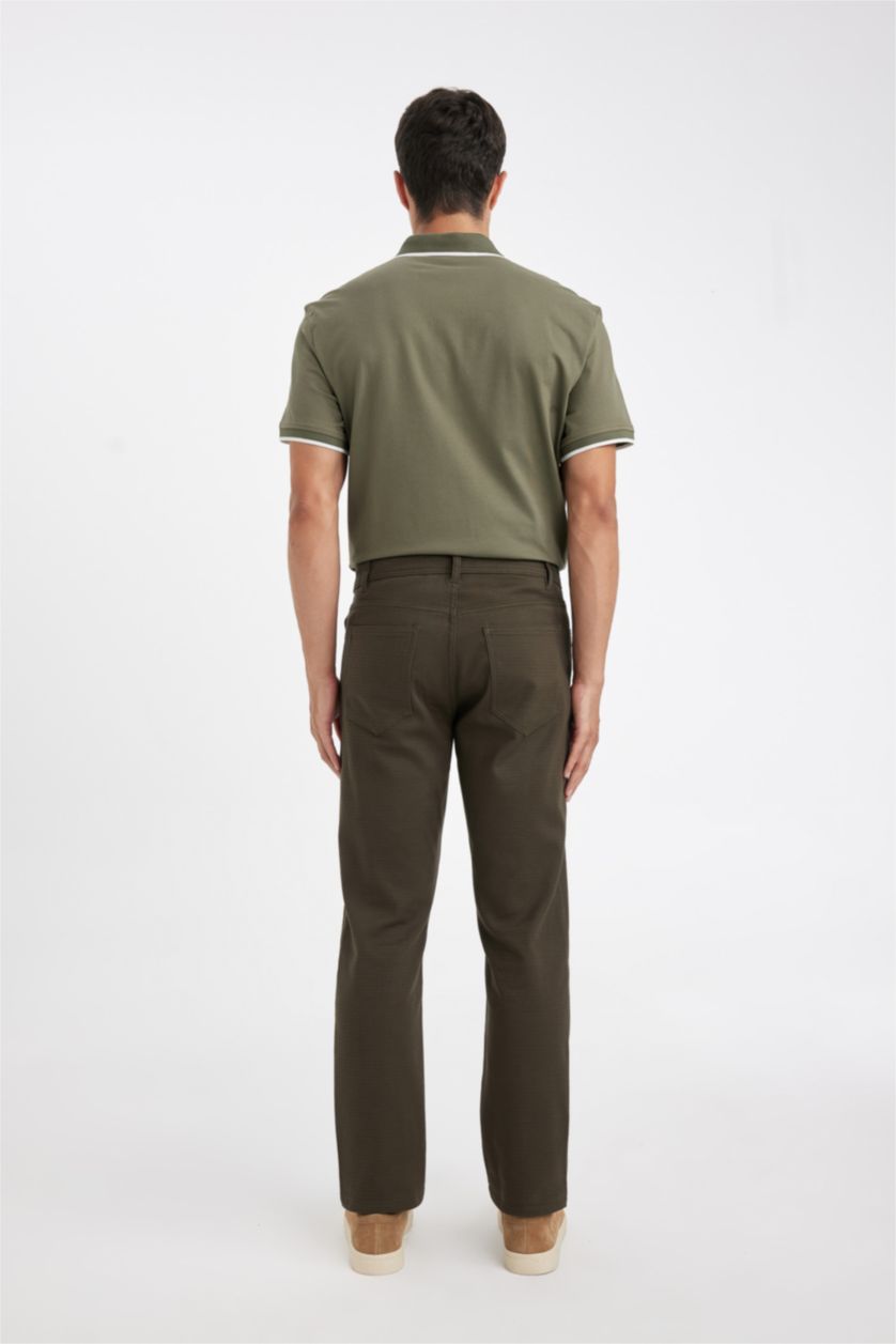رجال كاكي بنطرون سادة بيزك برجا عادي وجيب