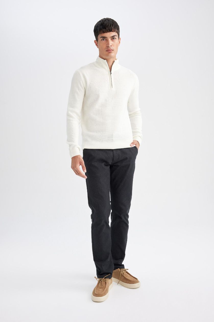 رجال أسود سروال كارجو بجيوب بقصة مستقيمة