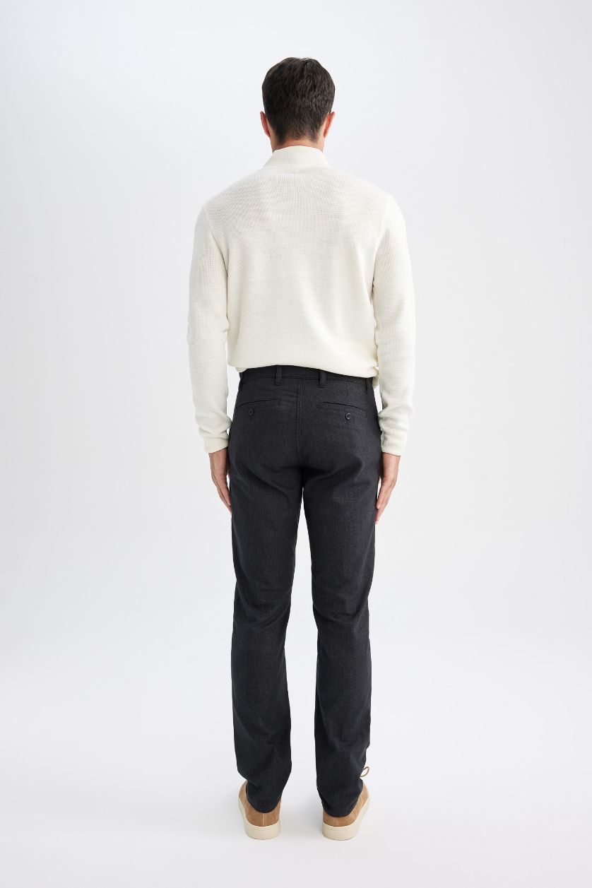 رجال أسود سروال كارجو بجيوب بقصة مستقيمة