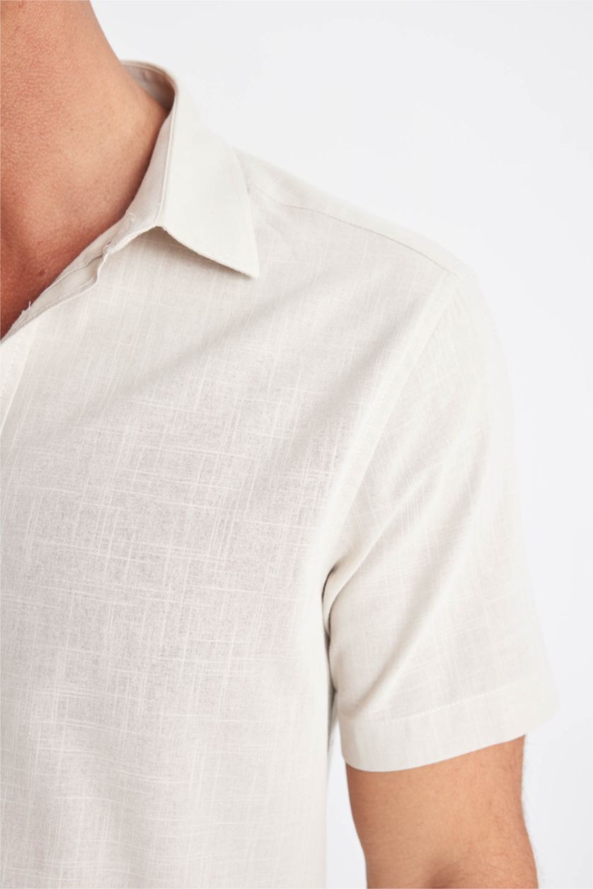 رجال بيج قميص قطن قصة عادية بياخة بولو