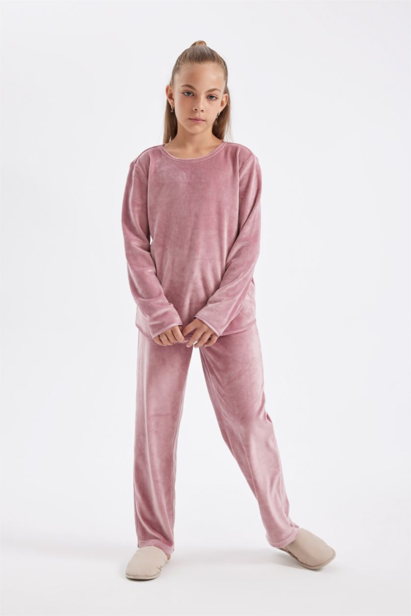 GIRLS & TEENS Rose Girl Regular Fit Polar Fleece 2 Piece Pajama Set