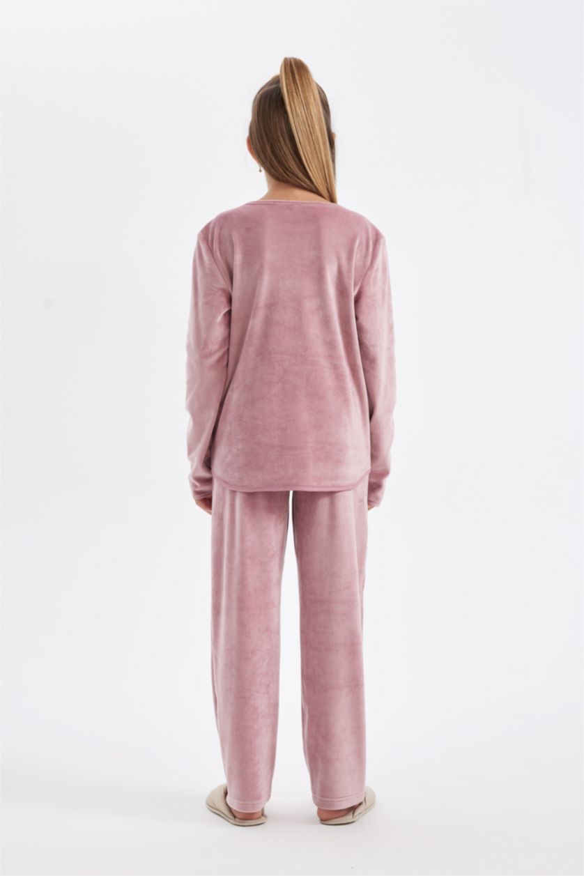 GIRLS & TEENS Rose Girl Regular Fit Polar Fleece 2 Piece Pajama Set