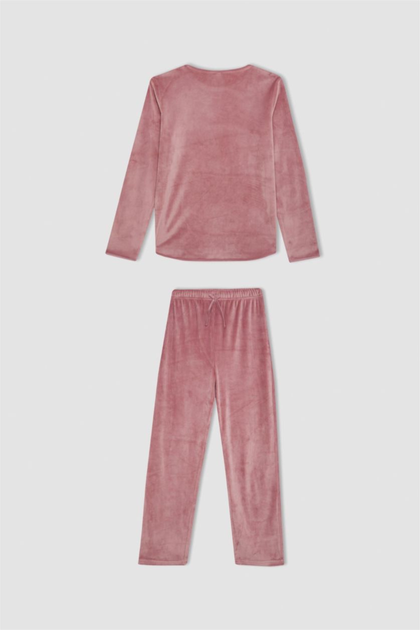 GIRLS & TEENS Rose Girl Regular Fit Polar Fleece 2 Piece Pajama Set