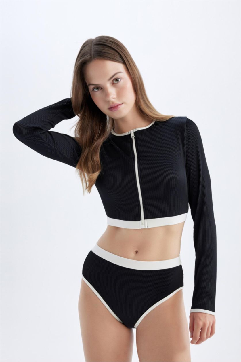 Kadın Siyah Regular Fit Sörf Bikini Altı-Fall in Love