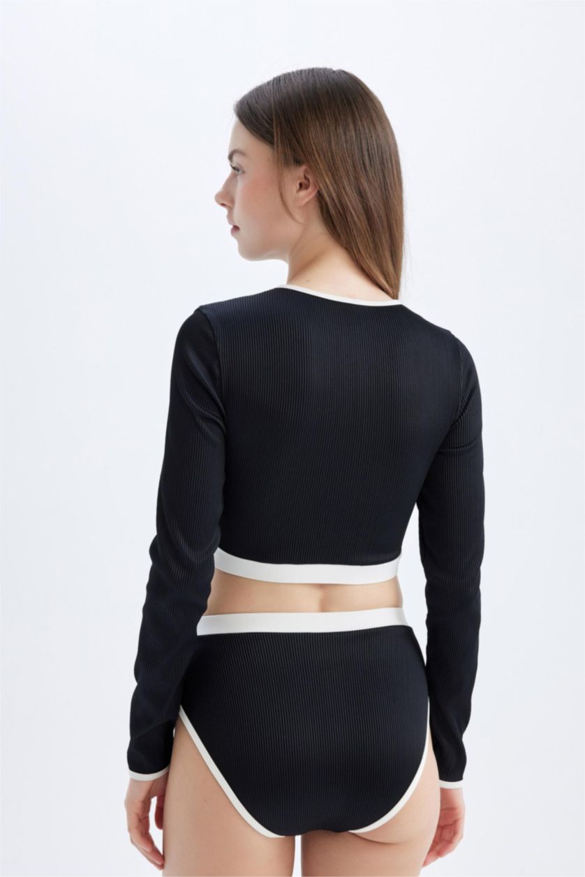 Kadın Siyah Regular Fit Sörf Bikini Altı-Fall in Love