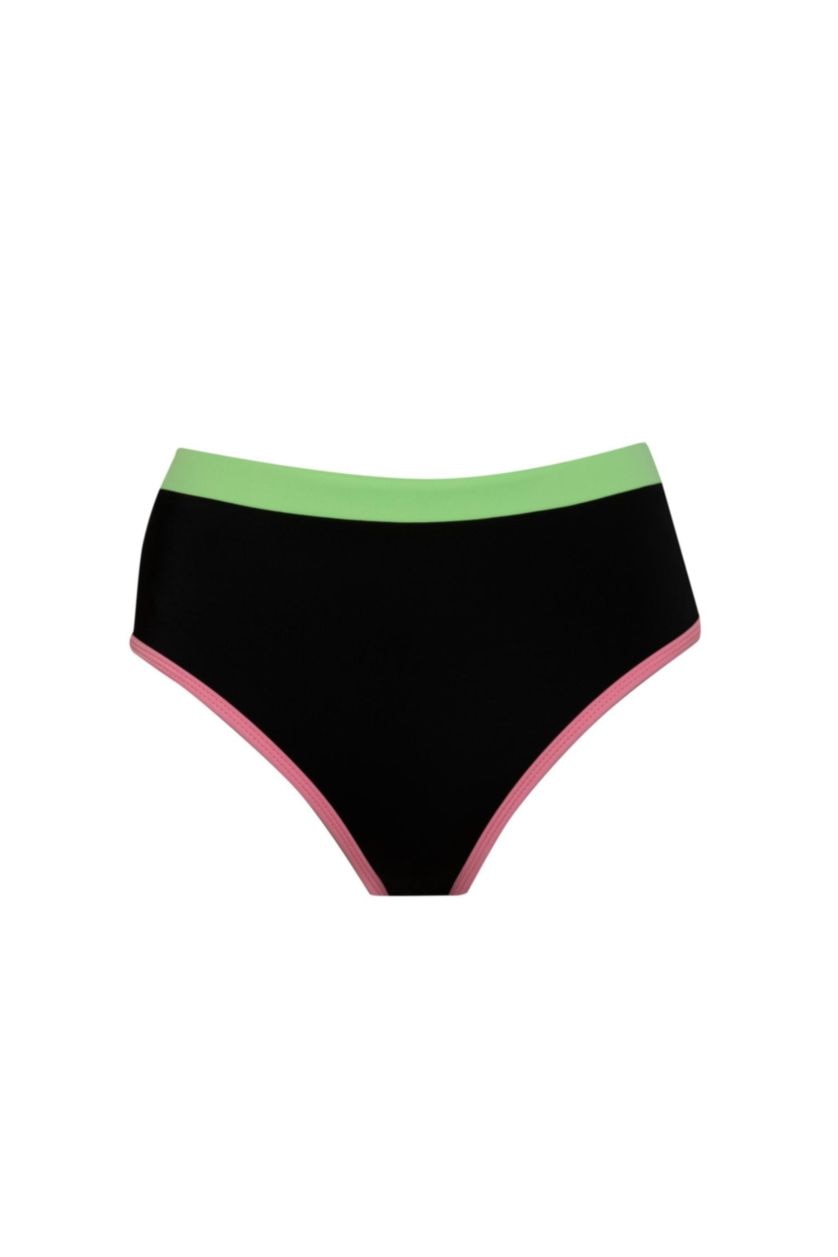 Woman Black Fall in Love Regular Fit Bikini Bottom