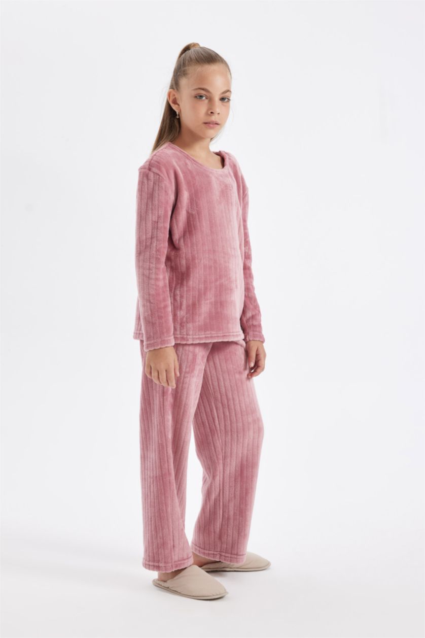 GIRLS & TEENS Rose Girl Fleece Long Sleeve 2 Piece Pajama Set