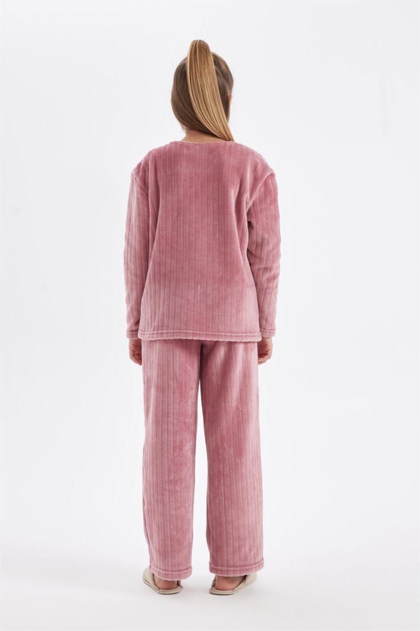 GIRLS & TEENS Rose Girl Fleece Long Sleeve 2 Piece Pajama Set