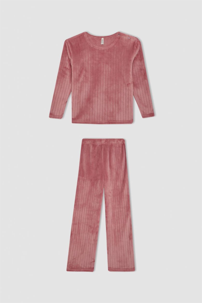 GIRLS & TEENS Rose Girl Fleece Long Sleeve 2 Piece Pajama Set