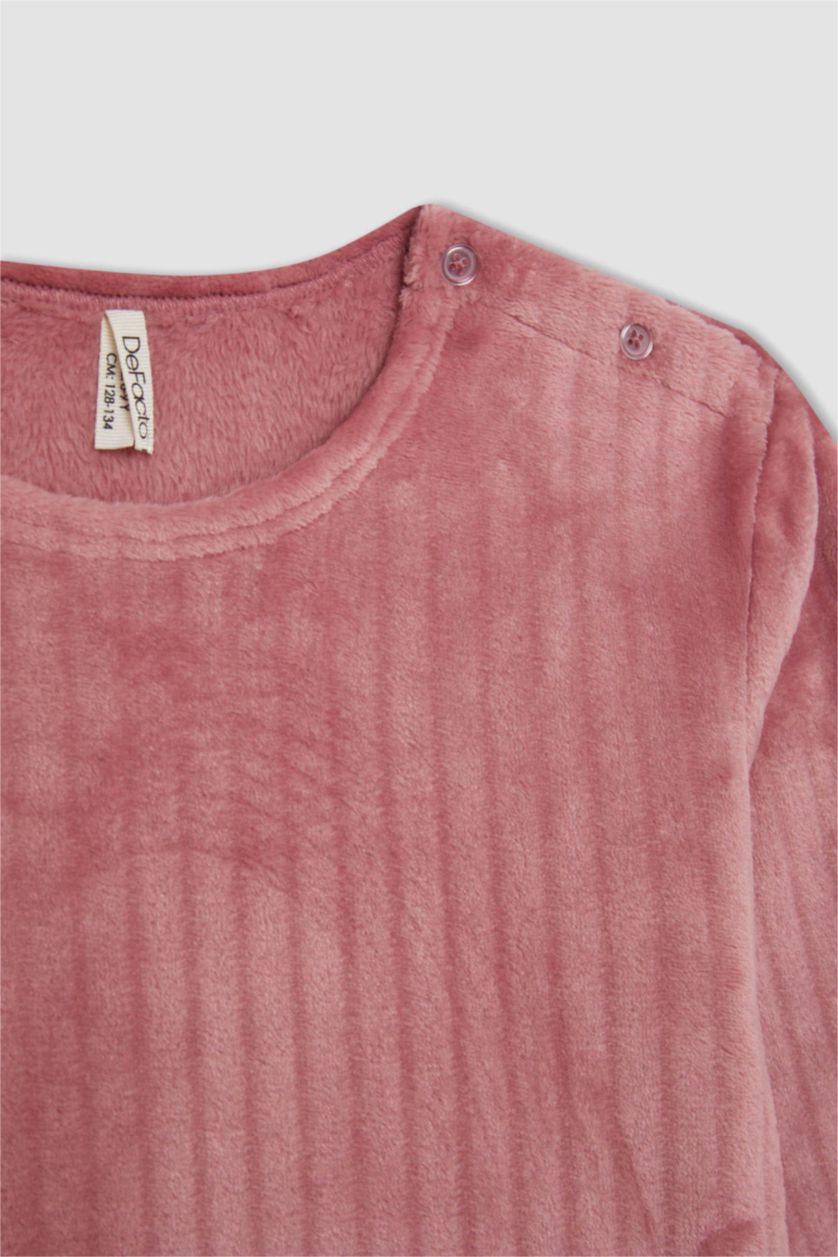 GIRLS & TEENS Rose Girl Fleece Long Sleeve 2 Piece Pajama Set