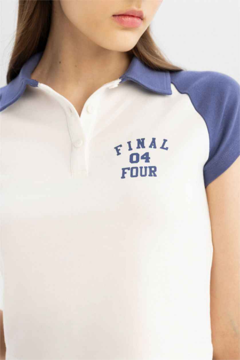 Әйелдерге Күлгін түс Coool минималл слоган модаль Қысқа жеңді футболка