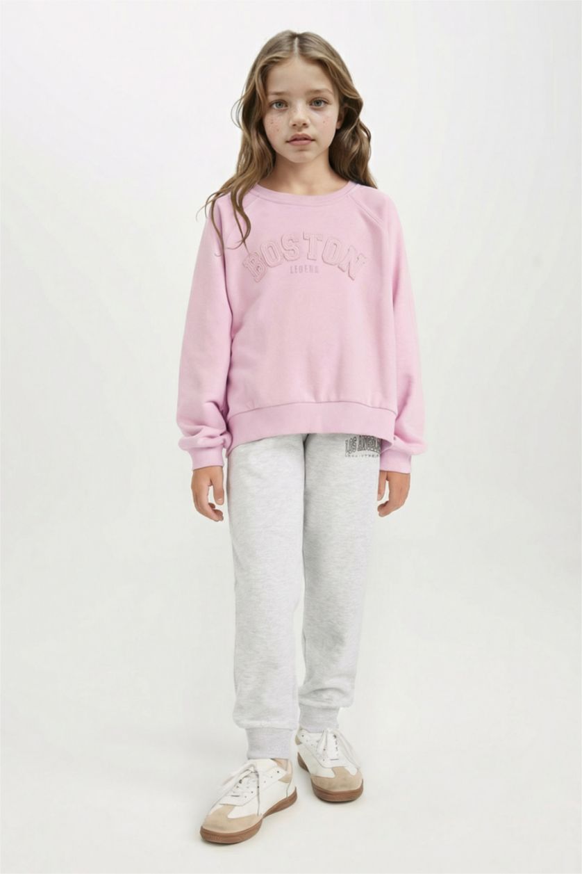 FILLES Rose Sweat-Shirt Oversize imprimé pour Fille