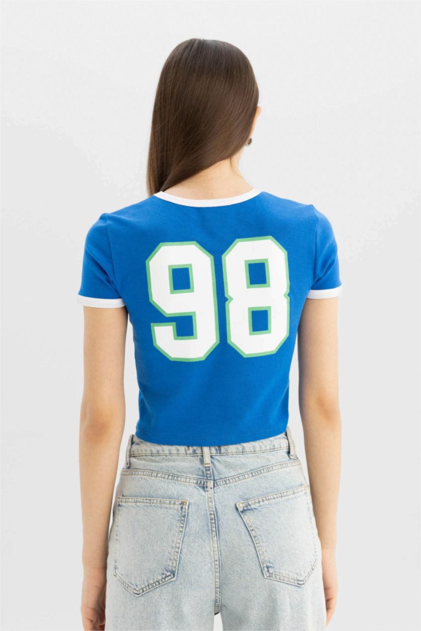 Kadın Royal Coool Looney Tunes Fitted Bisiklet Yaka Ribana Kısa Kollu Tişört