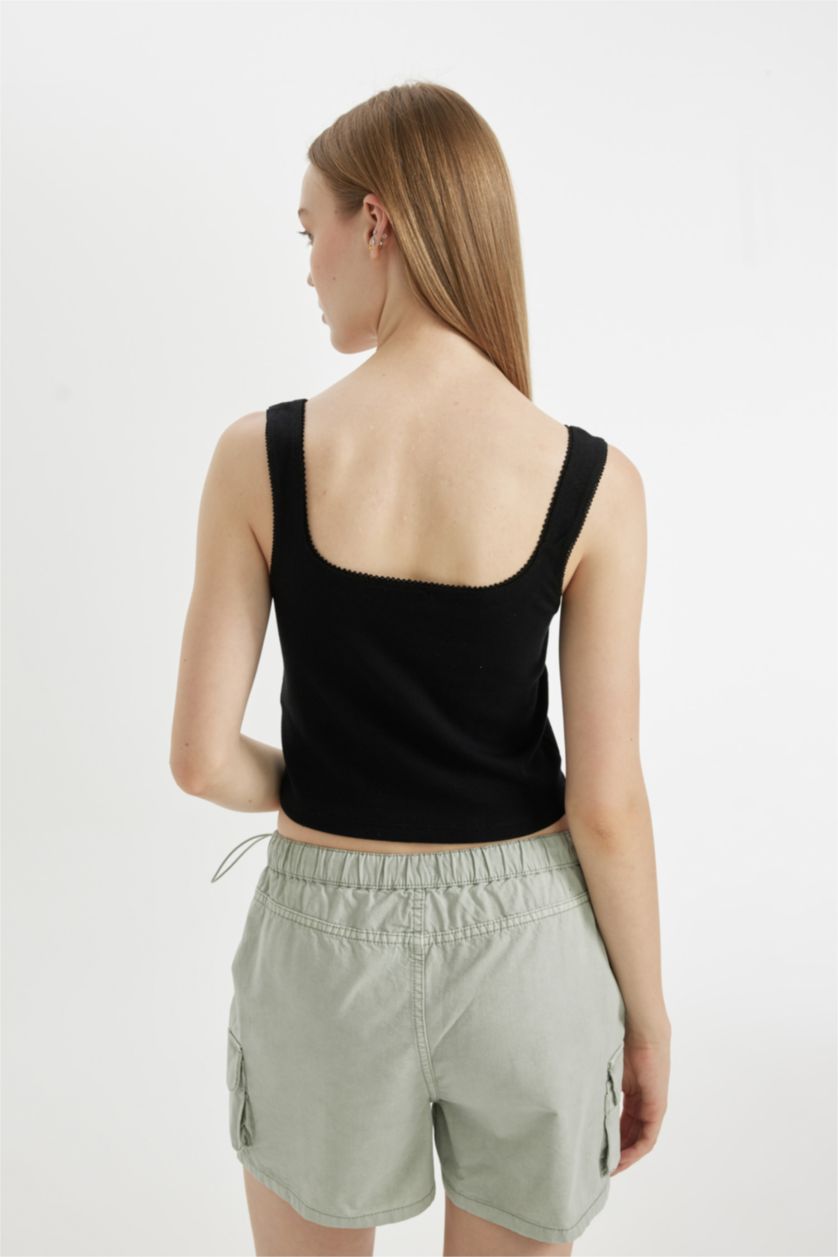 FEMME Noir Débardeur Slim en Modal