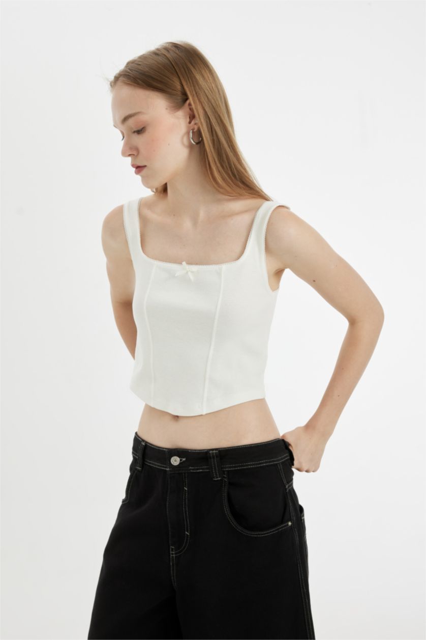 WOMAN White Fitted Modal Tank Top