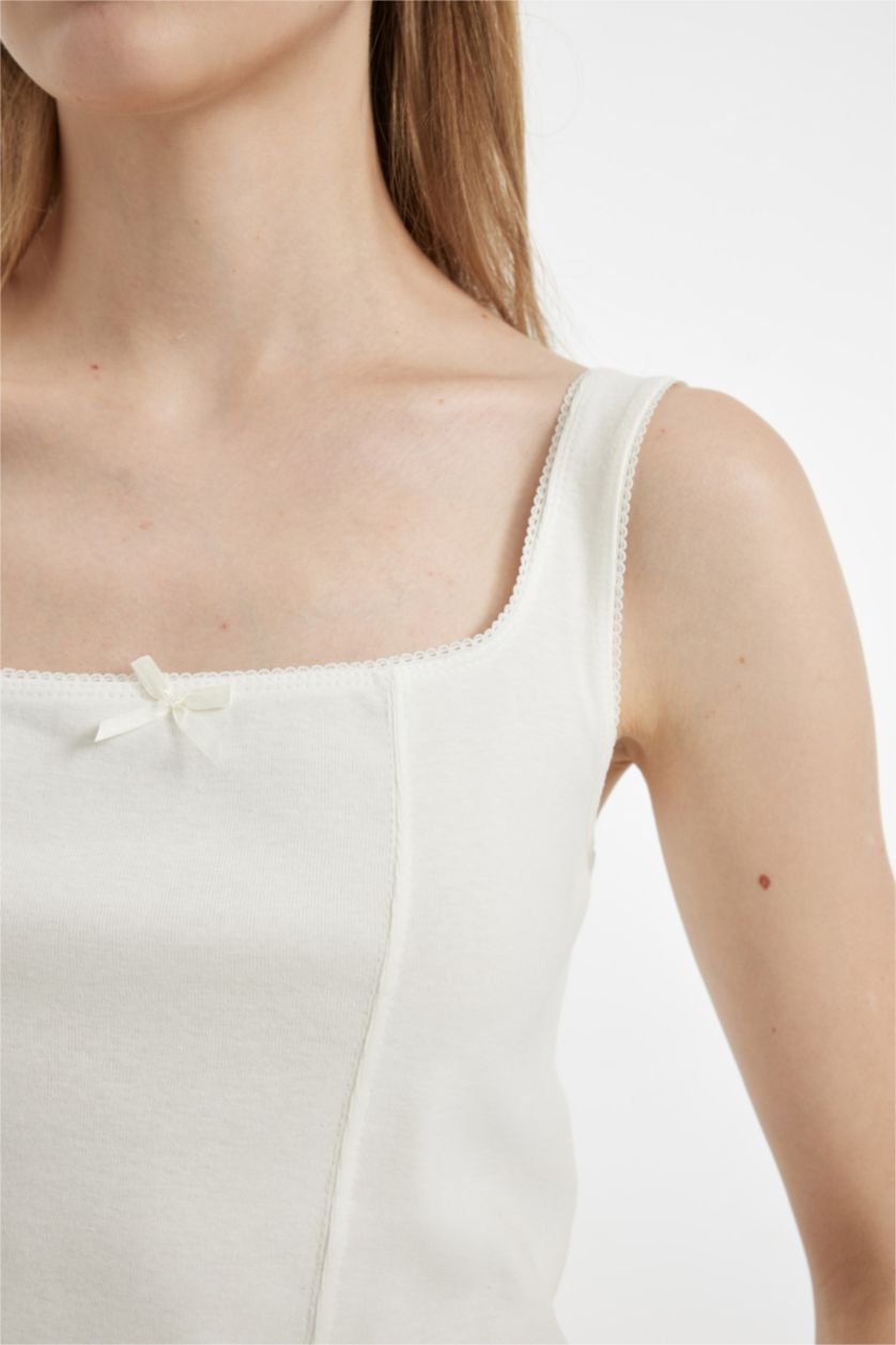 WOMAN White Fitted Modal Tank Top