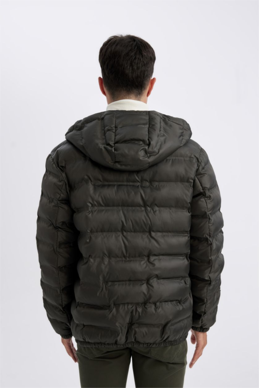 رجال كاكي قمصلة نفخ سليم فيت بجيب بسحاب مقاوم للماء