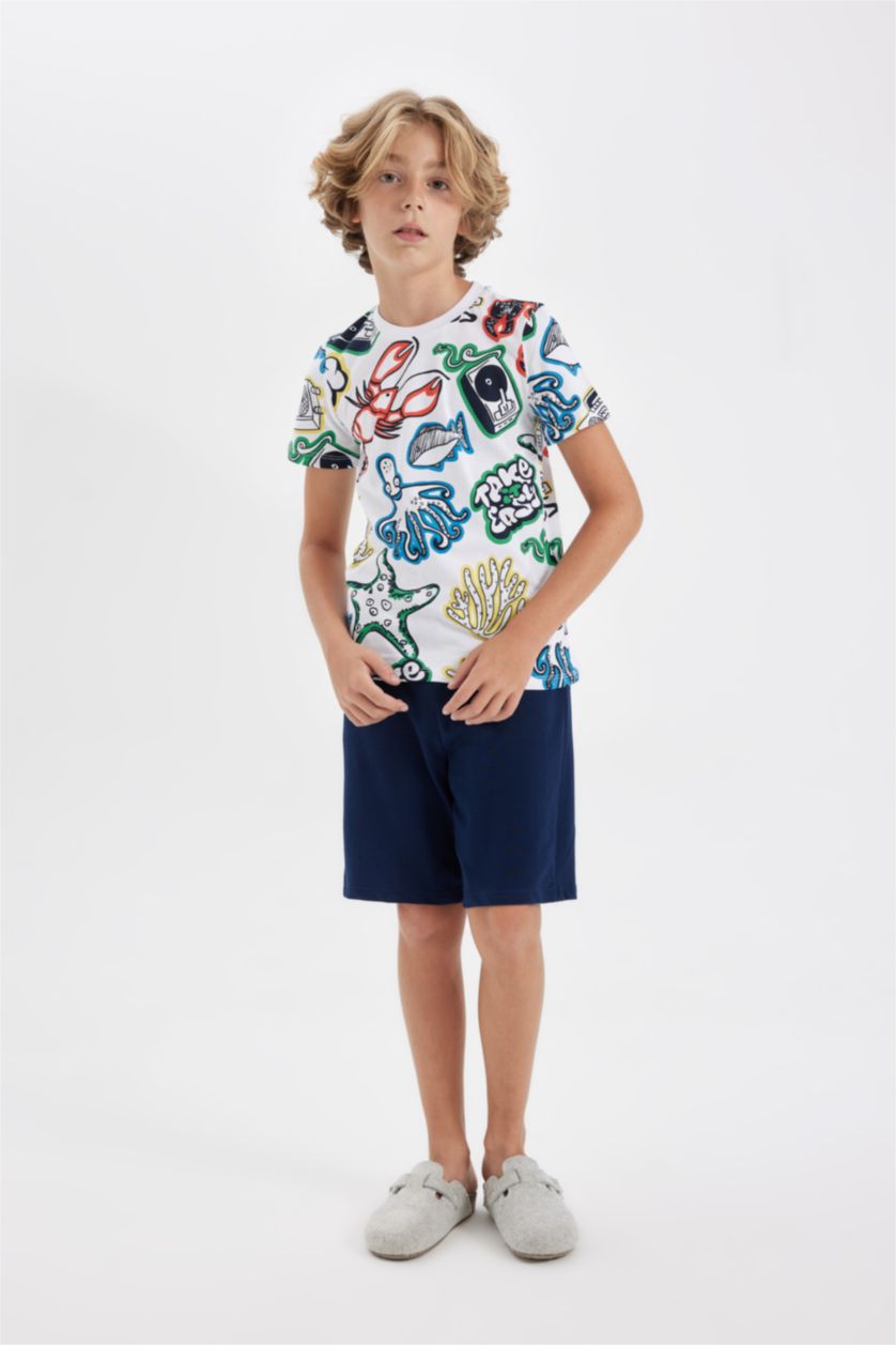 أولاد أبيض سيت بجامة ولادي قصة عادية - قطعتين