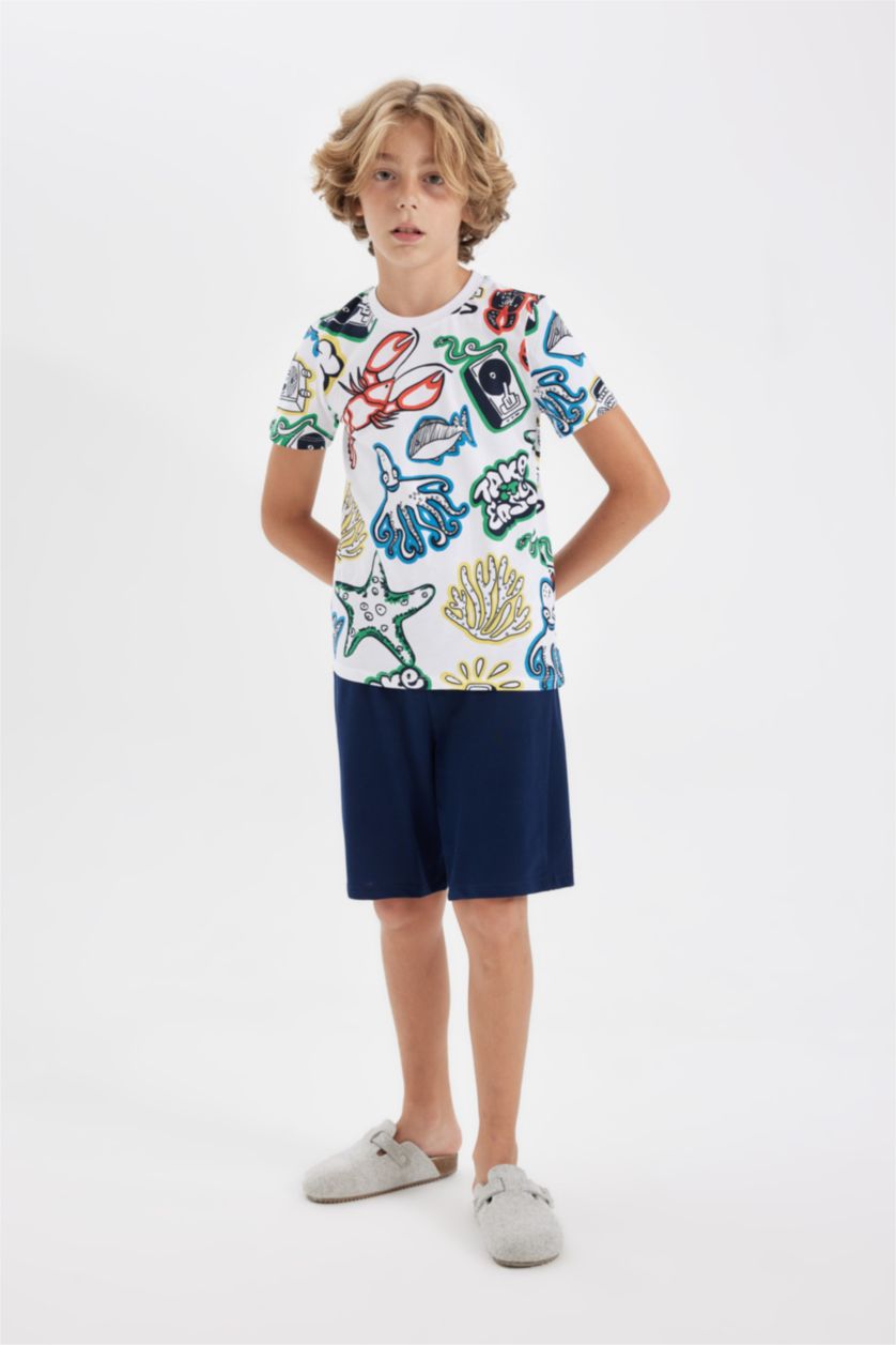 أولاد أبيض سيت بجامة ولادي قصة عادية - قطعتين