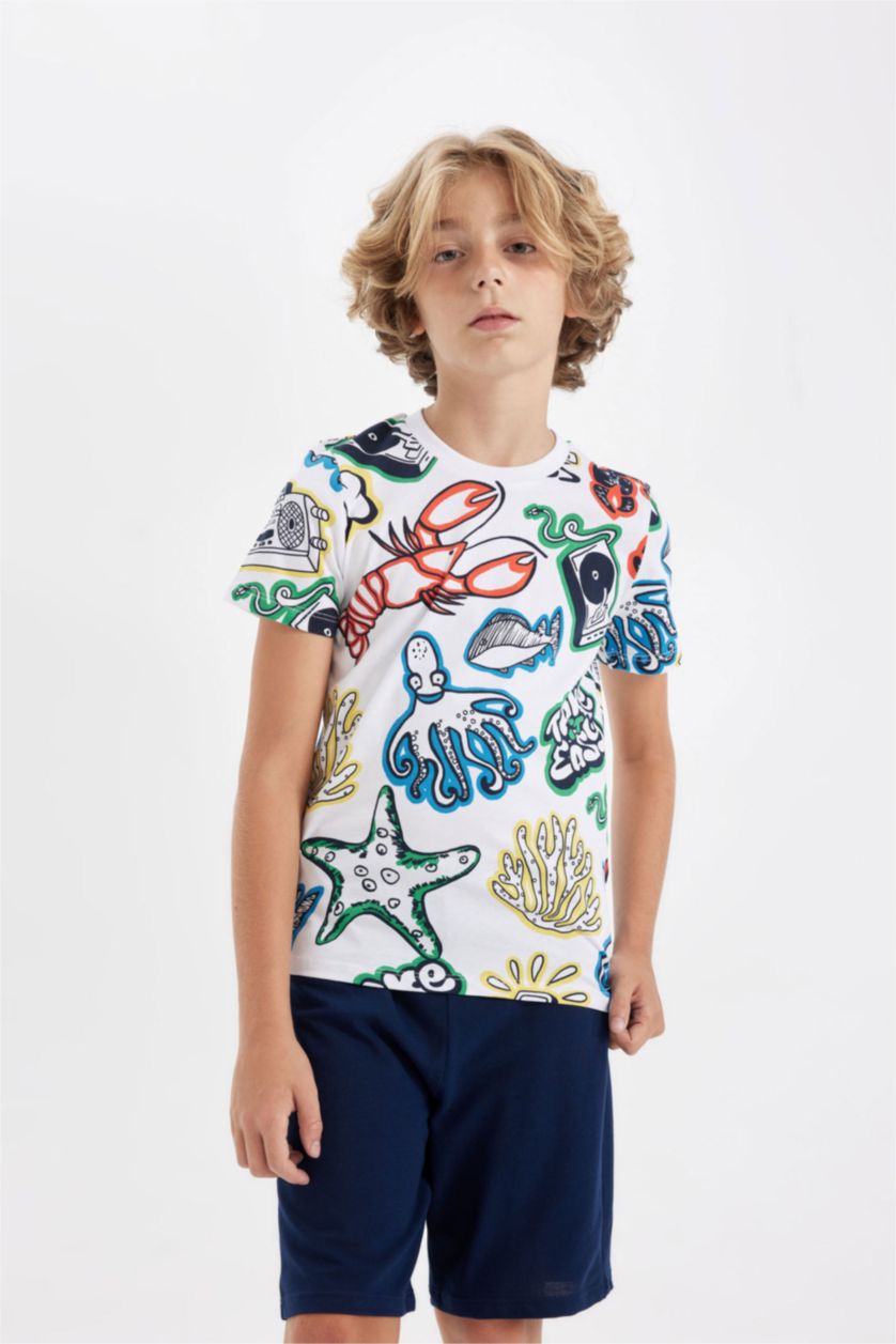 أولاد أبيض سيت بجامة ولادي قصة عادية - قطعتين