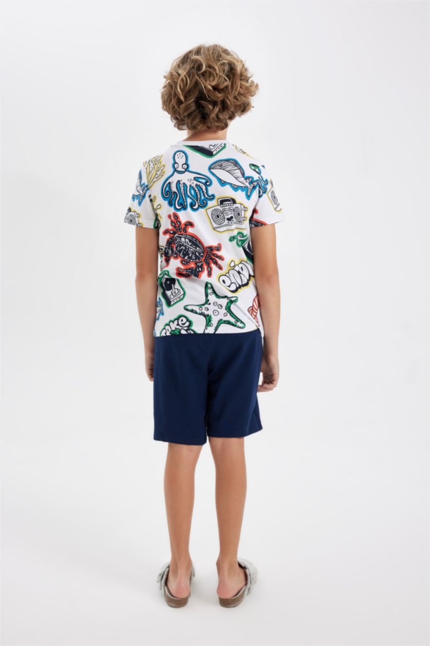 أولاد أبيض سيت بجامة ولادي قصة عادية - قطعتين