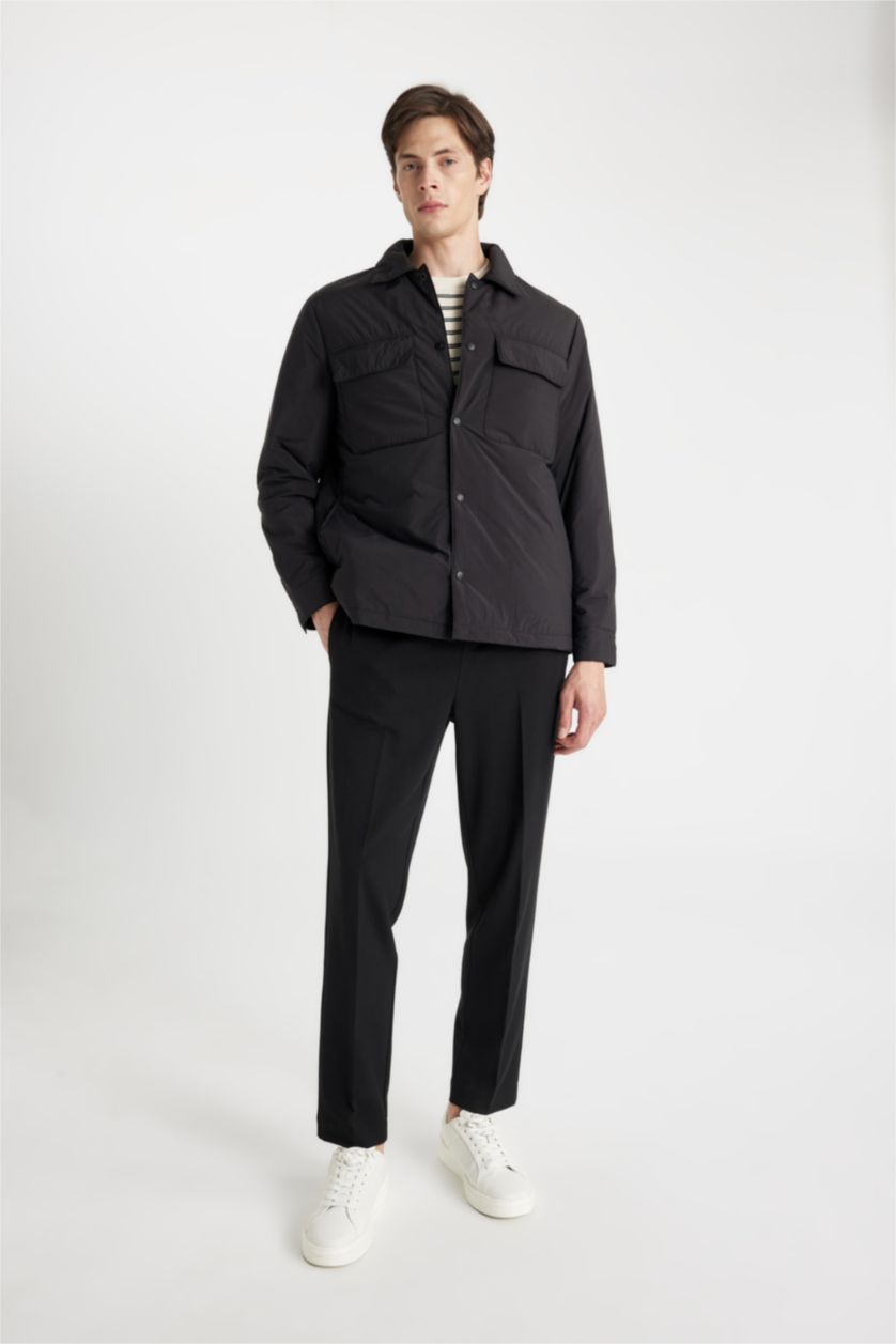 MAN Black Slim Fit Polo Collar Jacket