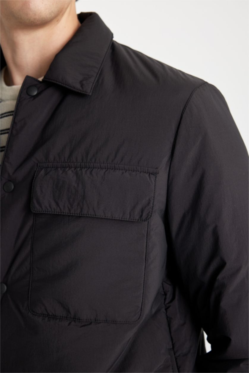 MAN Black Slim Fit Polo Collar Jacket