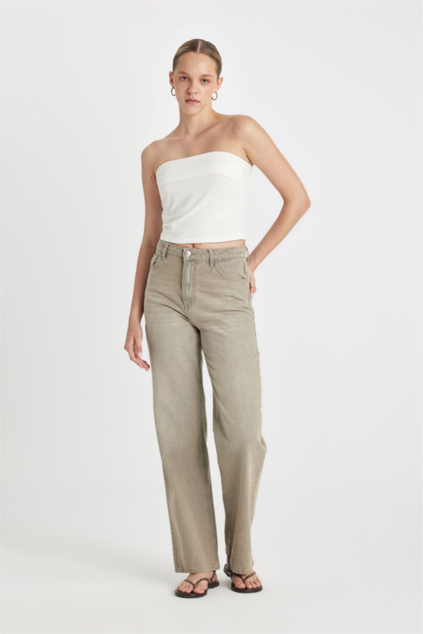 WOMAN Grey High Waist Trousers