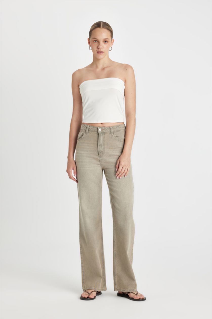 WOMAN Grey High Waist Trousers