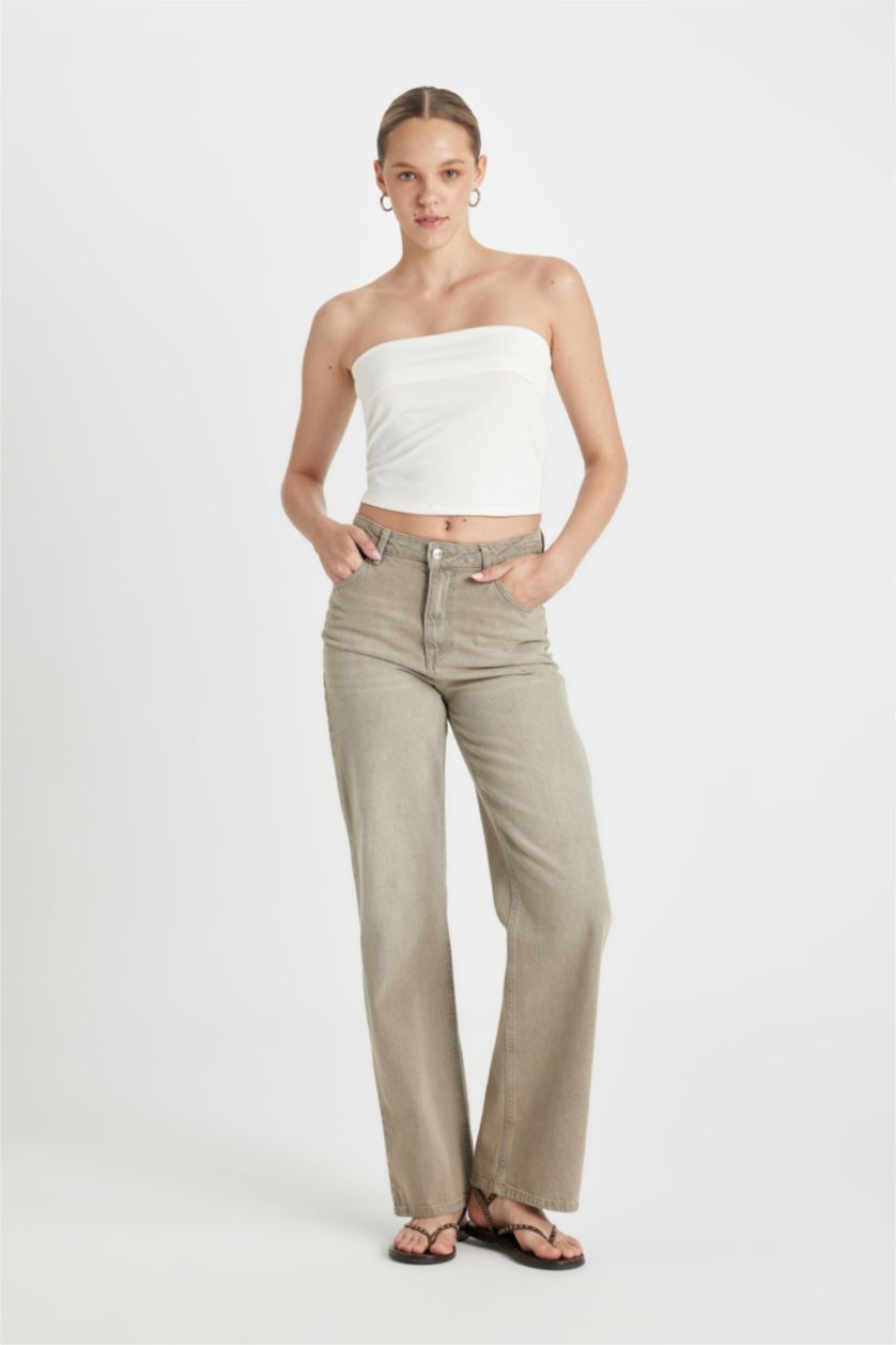 WOMAN Grey High Waist Trousers